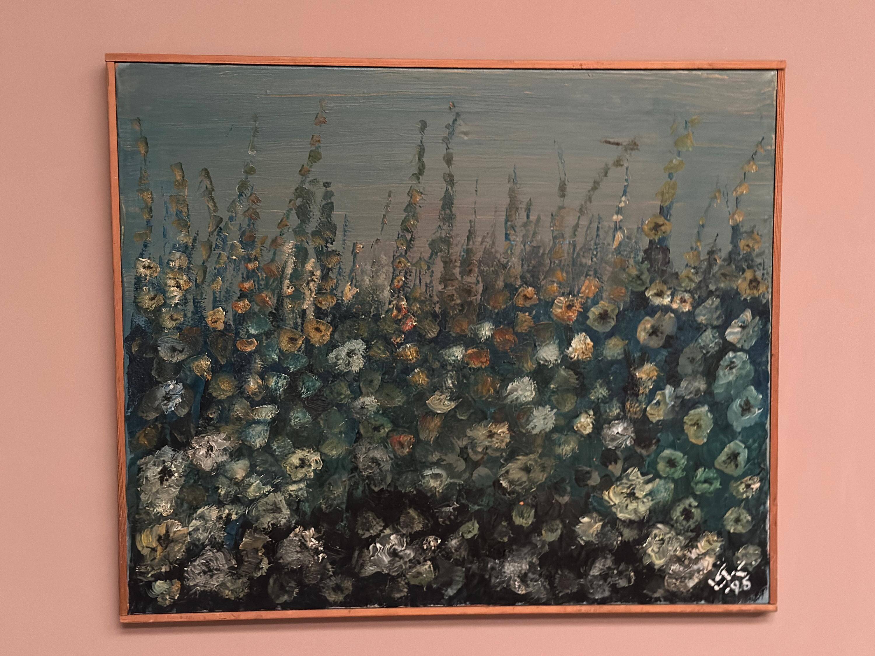Original Swedish Oil on Canvas – “Flowers” – Signed – Dated 1995 – Vintage