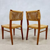 Vintage woven rope dining chairs design