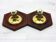 2 appliques hexagonales en bois et laiton, 1970 / 80