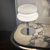 Lampe champignon design années 70 verre opaline acier chromé vintage variateur