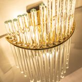 Pairs of magnificent crystal stem wall lights by Christoph Palme, Germany, 1970s.