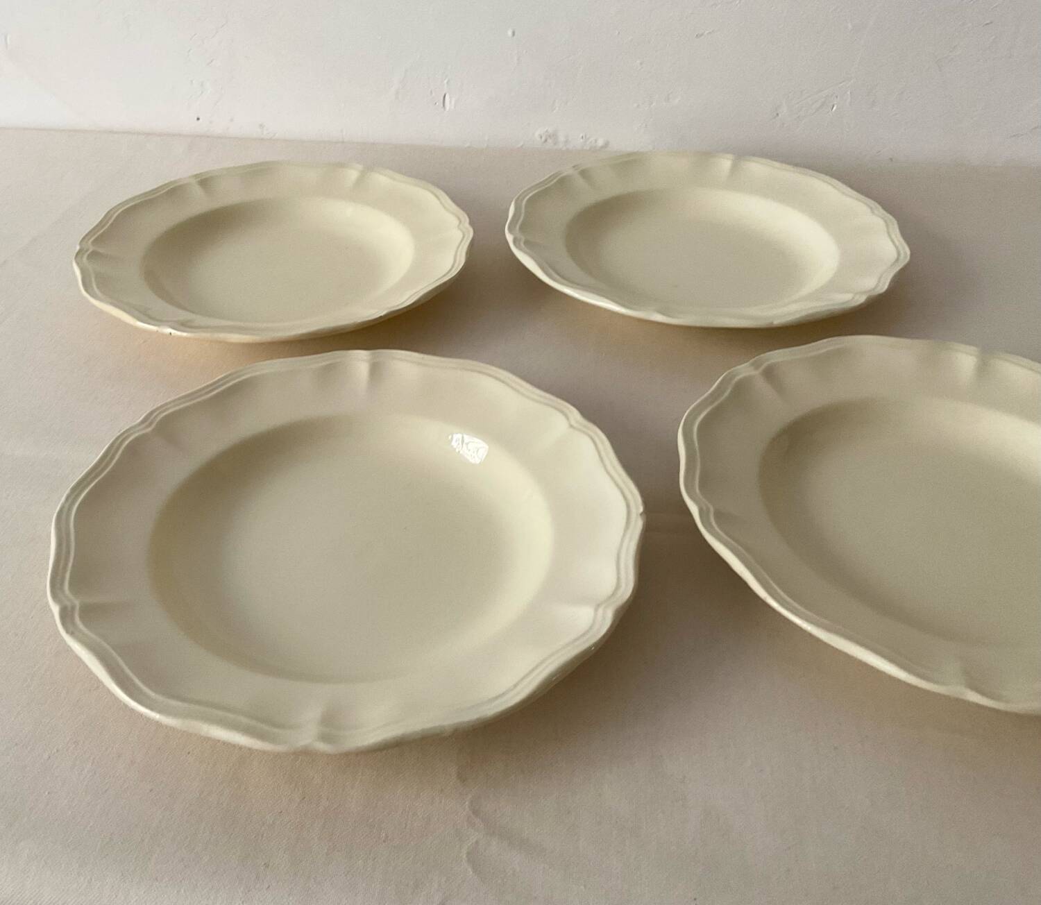 Antique Sarreguemines crockery – cream soup plates – set of 4