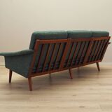 Canapé vert, design danois, années 1970, production : Danemark