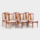 Set of 6 mid century Danish design teak dining chairs by Henning Sørensen
