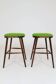 Pair of vintage stools Scandinavian style wool v