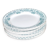 Lot de 11 assiettes plates athènes anciennes en faïence 1900, Moulin des Loups & Hamage
