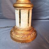 Vintage Art Deco Pineapple Lamp Base in Wood & Gold
