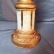 Vintage Art Deco Pineapple Lamp Base in Wood & Gold
