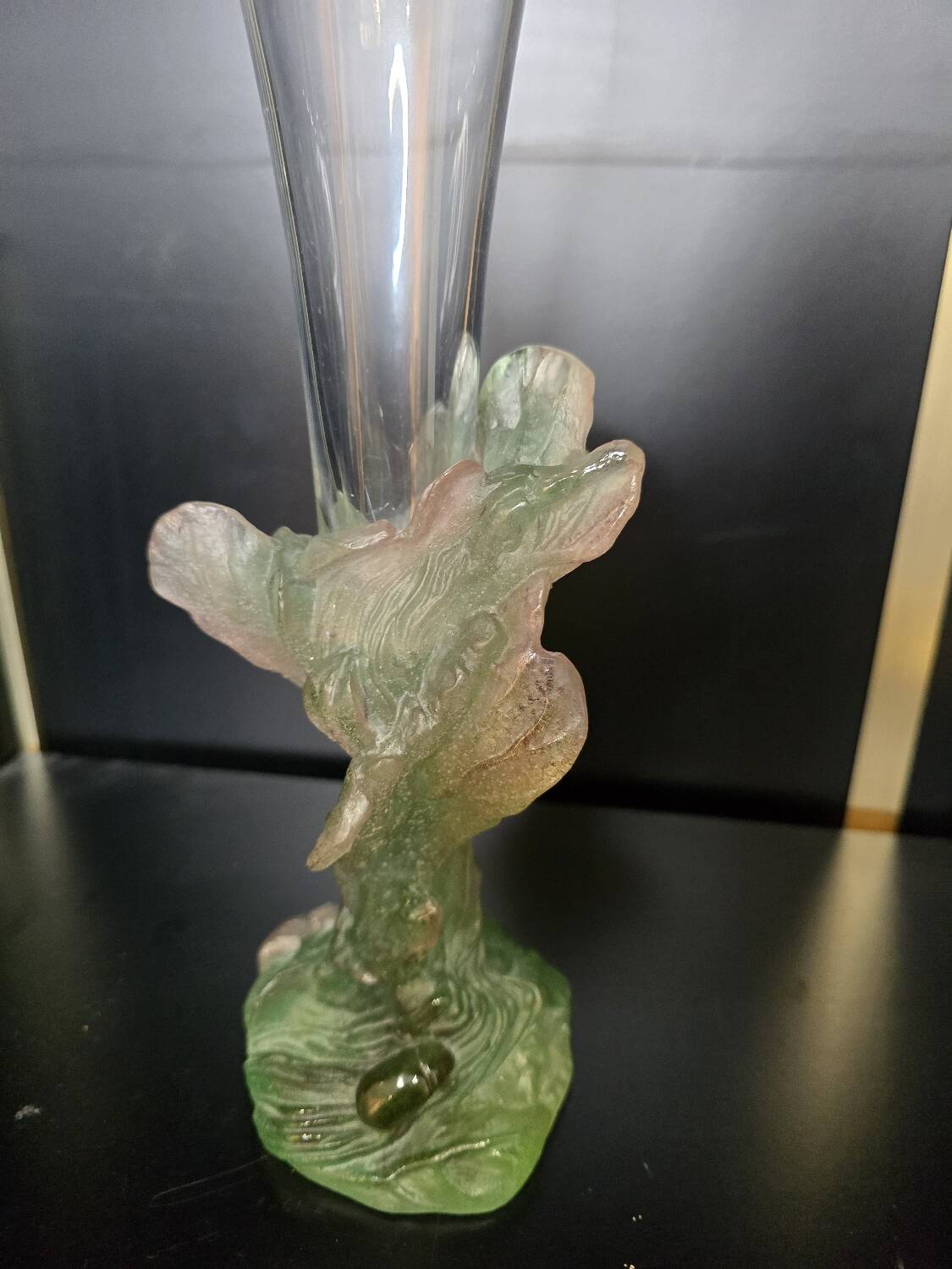 Soliflore "Nature" DAUM in glass paste and crystal, 1988