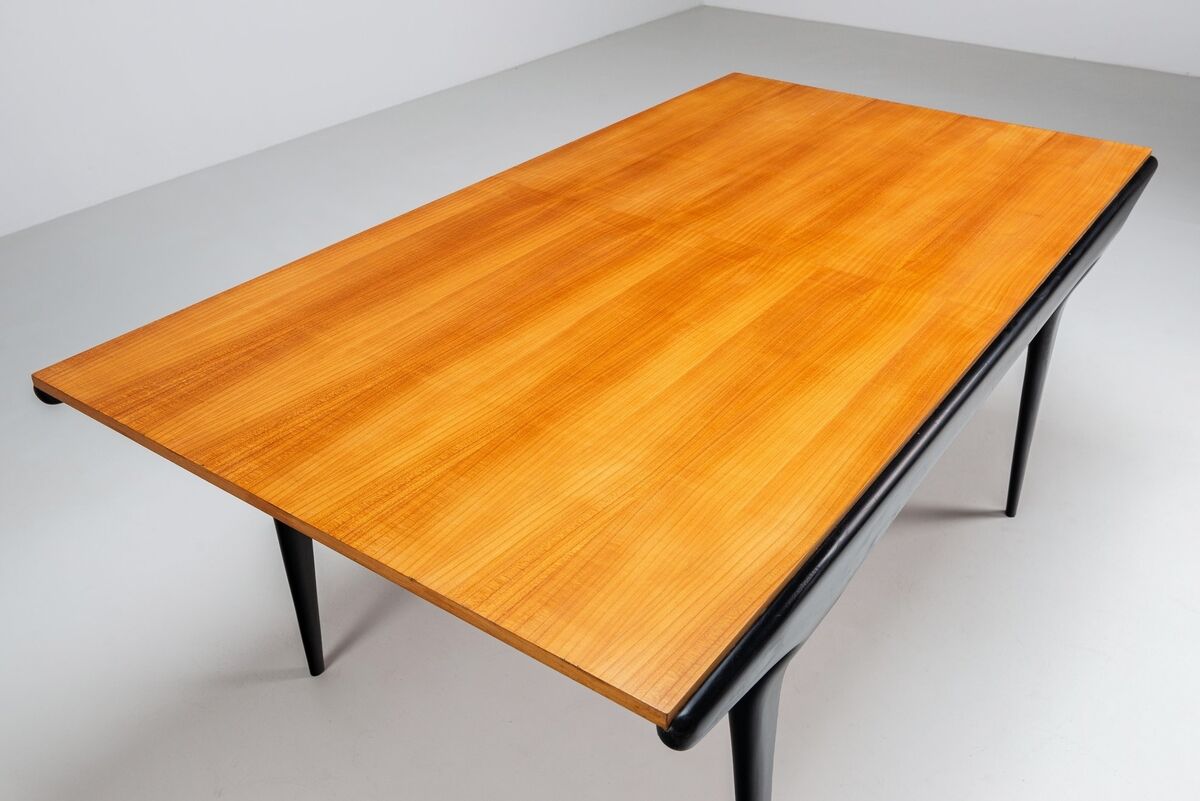 Table à manger T4 Alfred Hendrickx en hêtre Belform Belgique 1958
