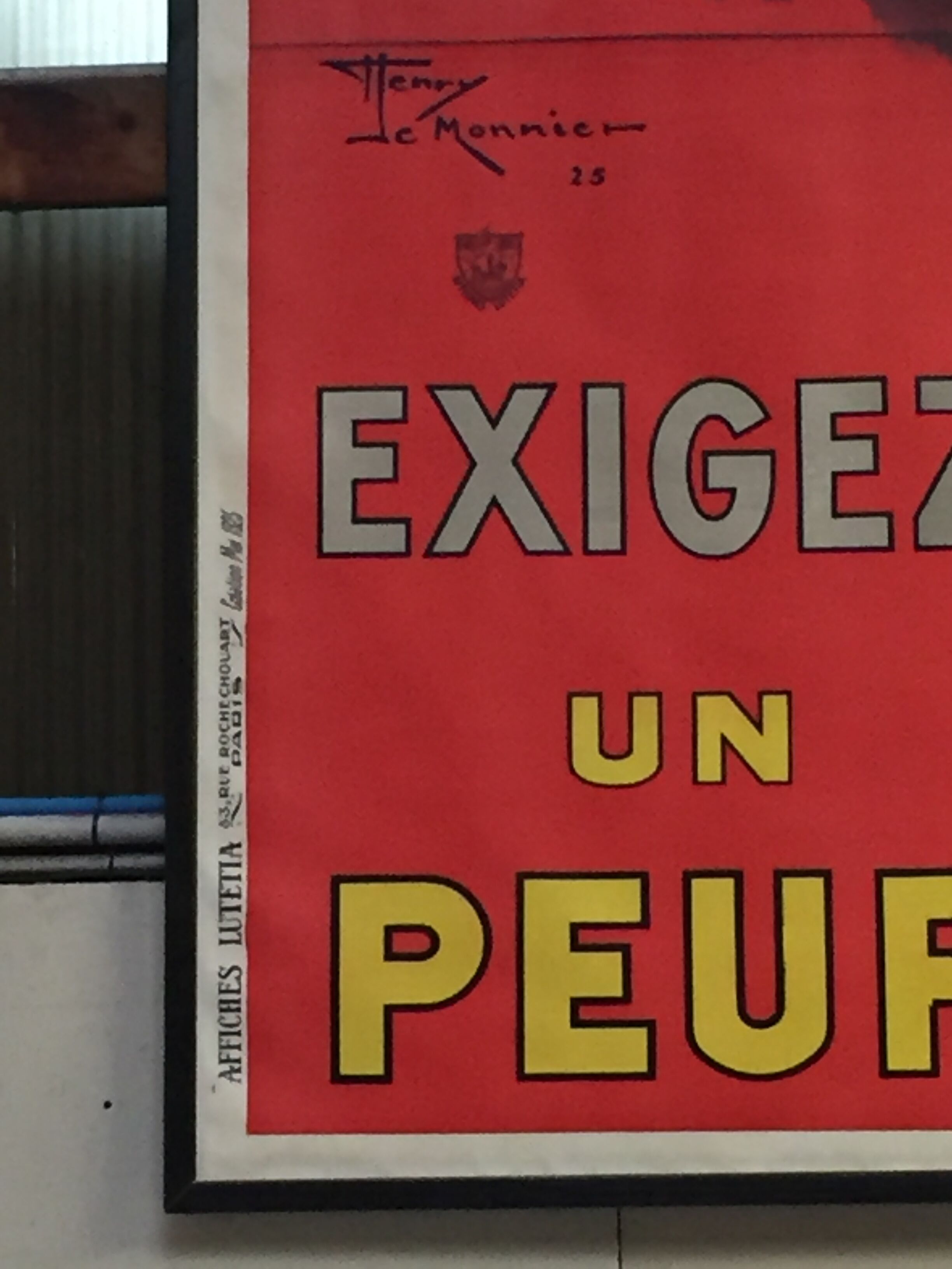 Poster linen original litho "Claim a coward" Henry Le Monnier 1925