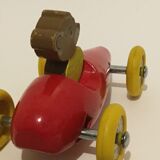 Old toy, red wooden car