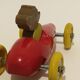 Jouet ancien, voiture rouge en bois
