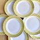 8 vintage yellow dessert plates