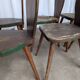 8 chaises brutalistes vintage en bois