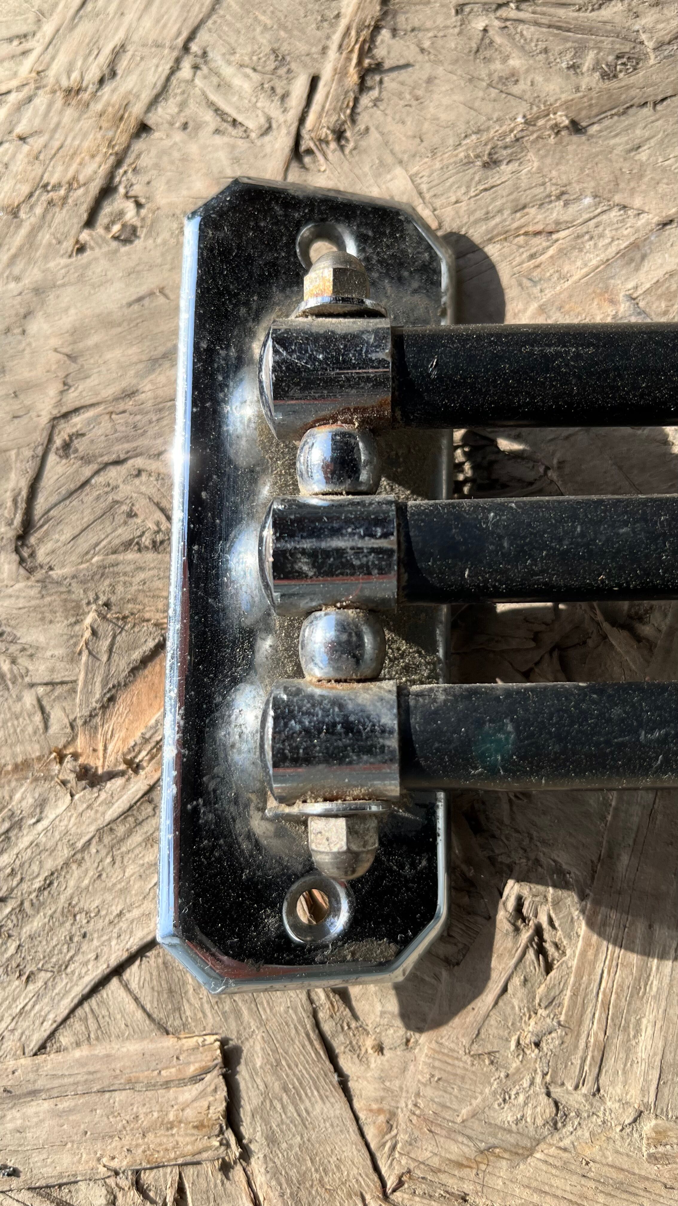 Vintage 3-spoke black towel racks