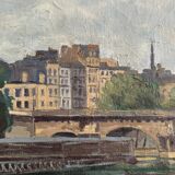 The Pont Neuf Paris, oil on canvas signed and dated