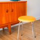Chrome and boiled wool stool, orange, 1970.