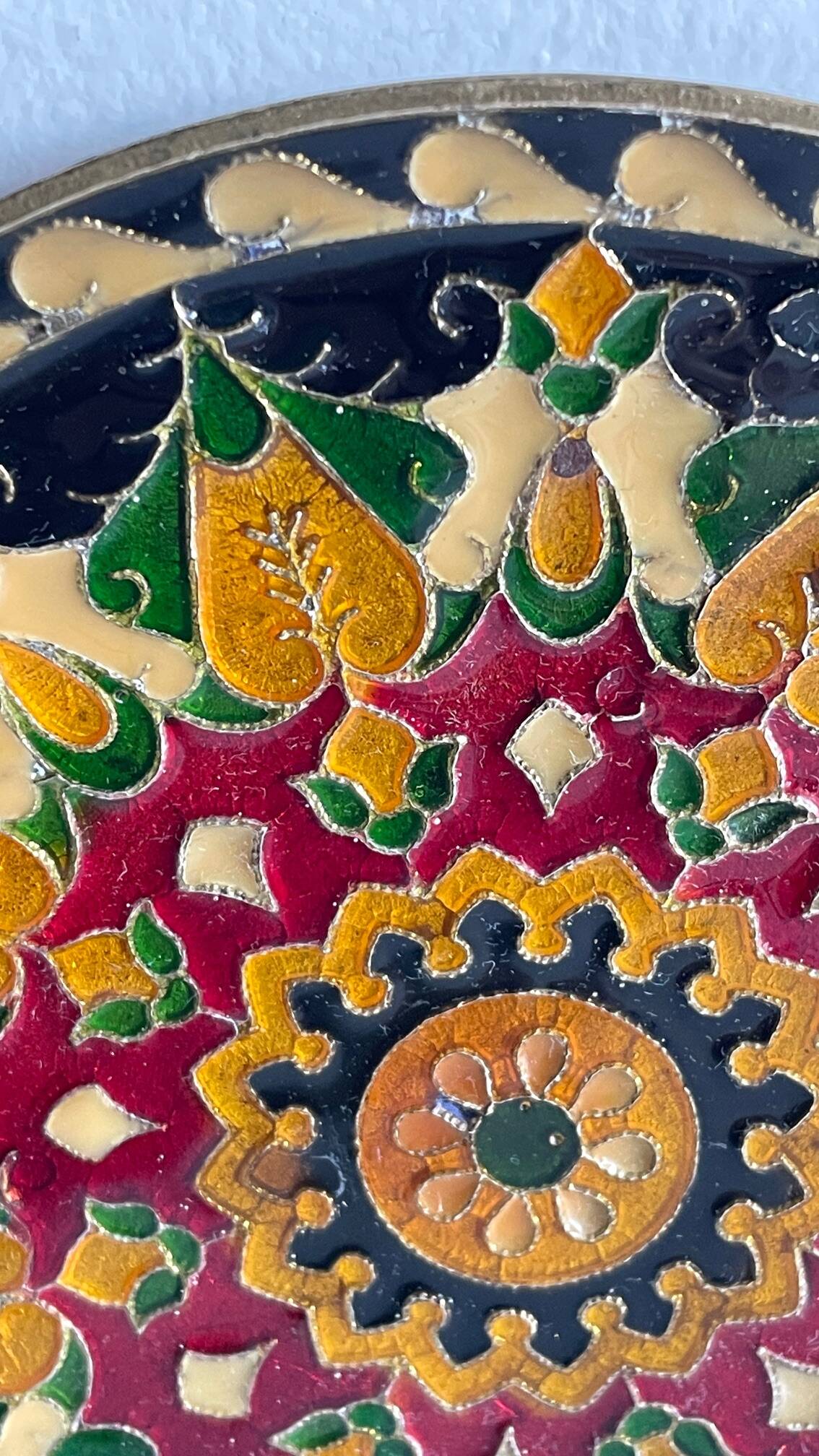 Vintage brass compartment plate