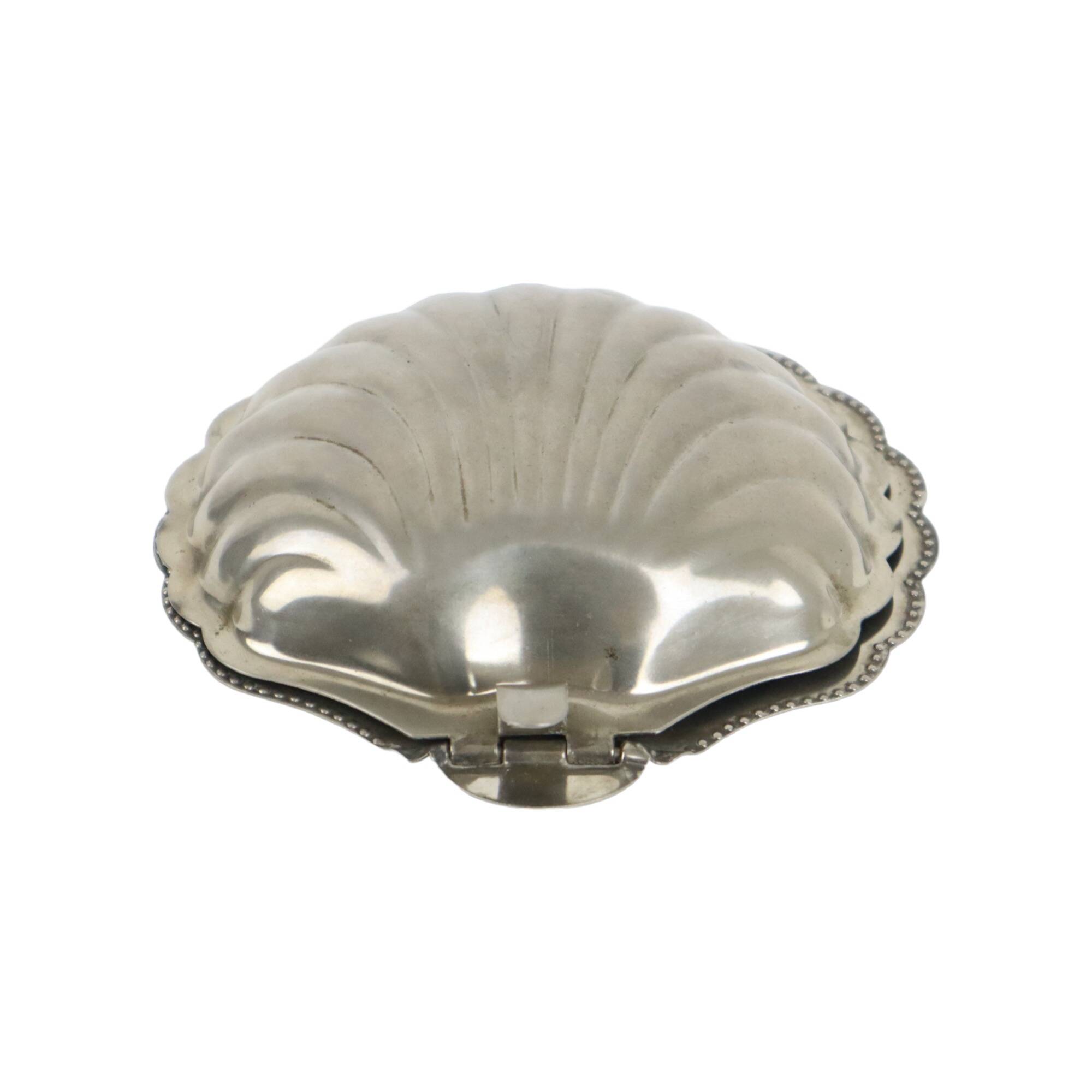 Vintage Argent Plaqué Shell Beurrier Caviar Holder Verre Marqué