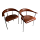 Lot de 2 chaises fasem P40 cuir cognac