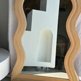 Zigzag rattan foot mirror H:182cm