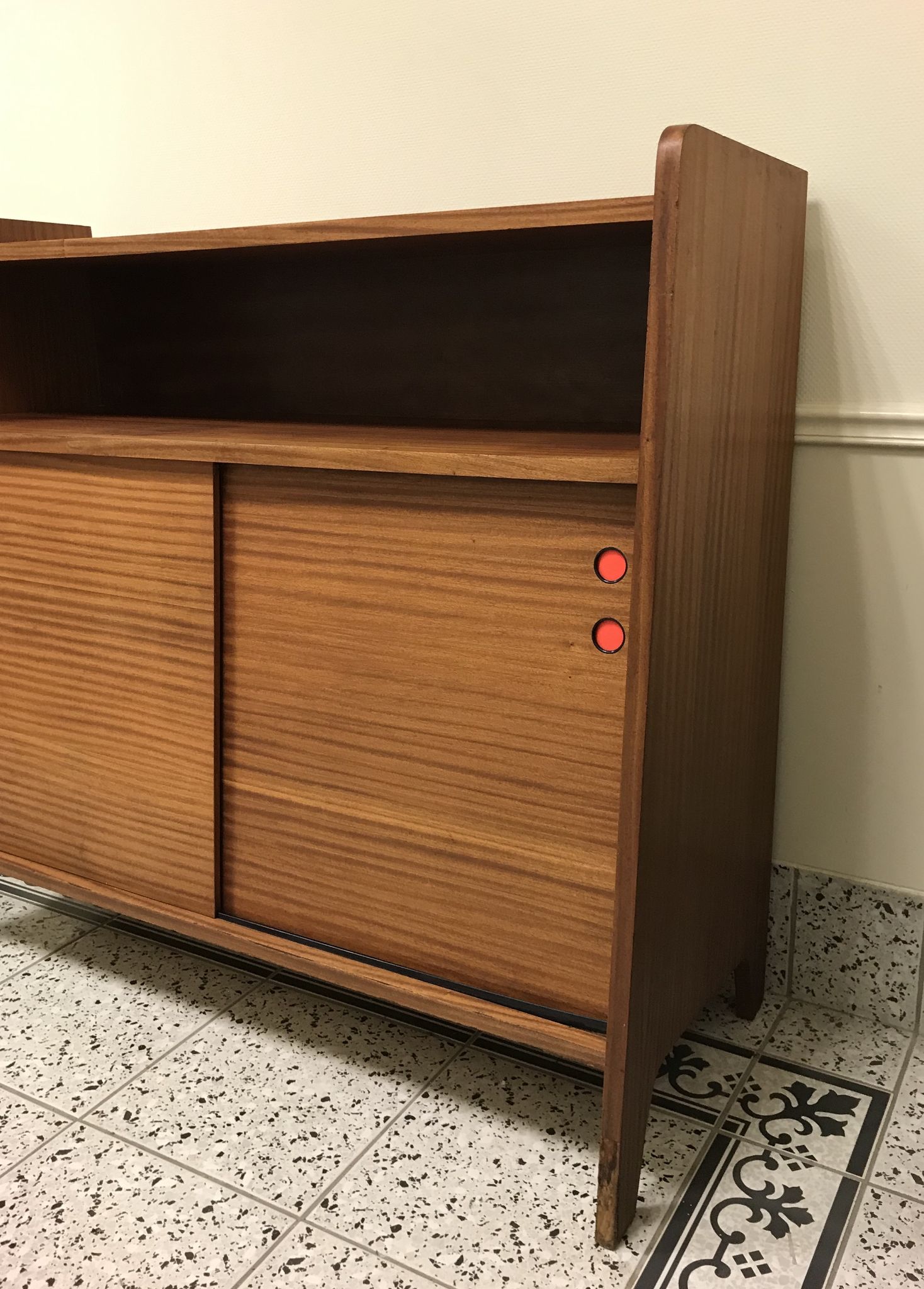 Bibliothèque buffet portes coulissantes 50's