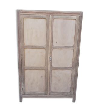 Grande Armoire 2 Portes En Noyer Massif – Idéale Pour Penderie – Look Naturel Et Chic