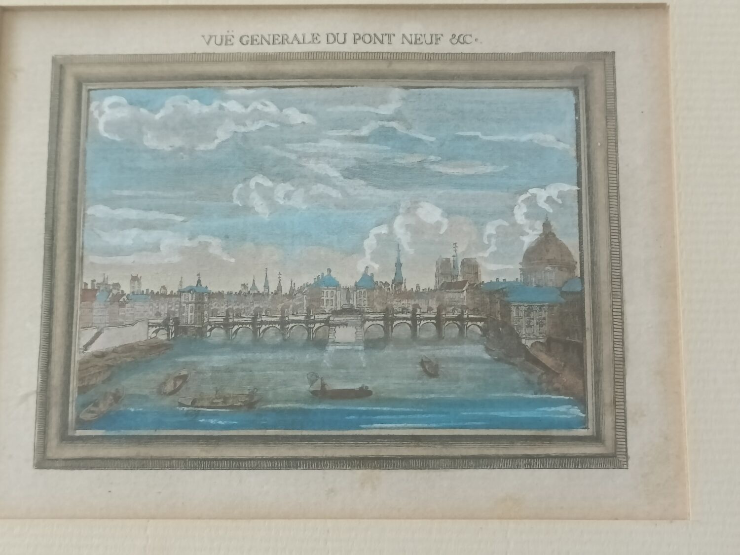 Engraving Pont Neuf Paris