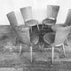 Series of 6 chairs bistro Baumann model Dove year 1950/1960