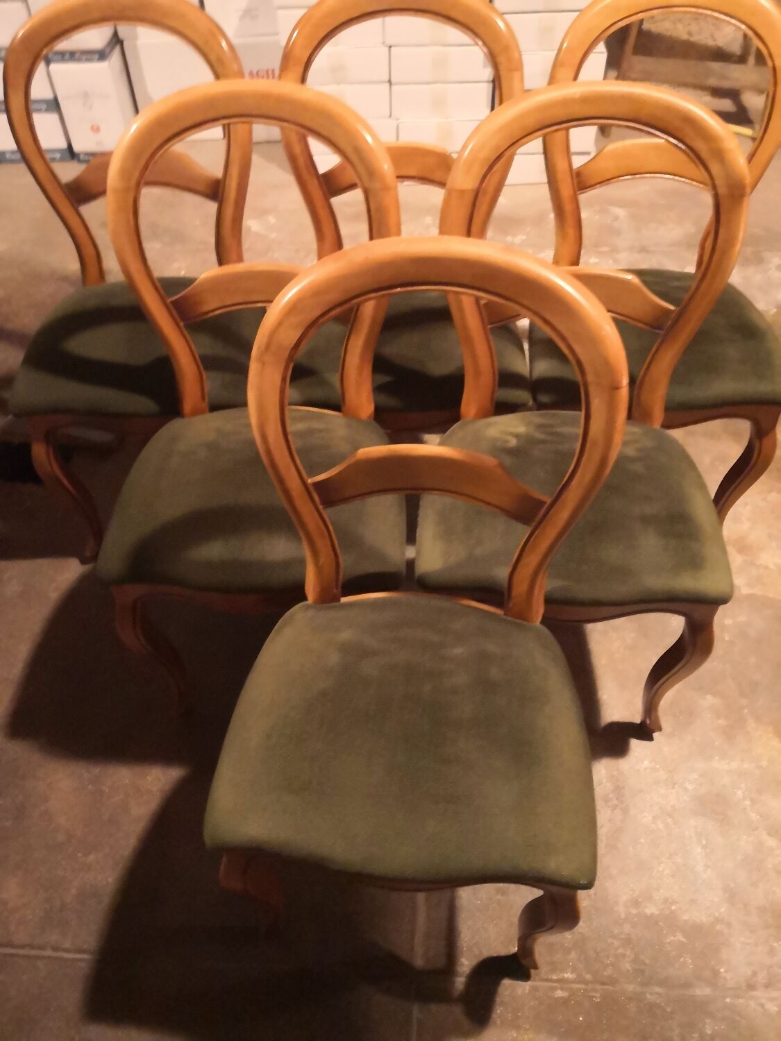 6 Chaises Louis-Philippe boiserie en hêtre
