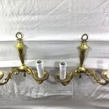 Pair of bronze wall lamps 2 lights