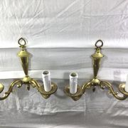 Pair of bronze wall lamps 2 lights