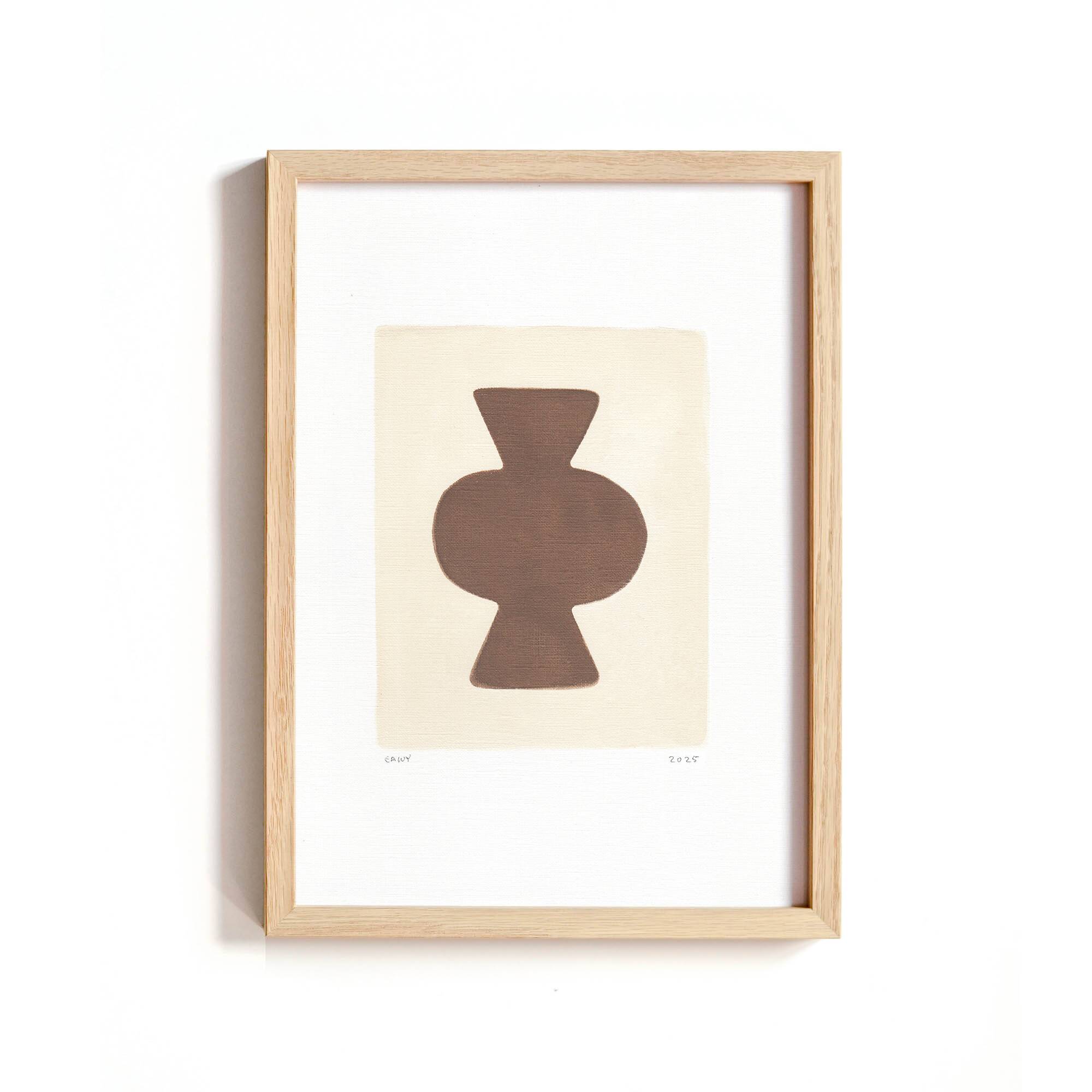 Collection of 4 abstract paintings, Col.Moka, on paper, signed Eawy