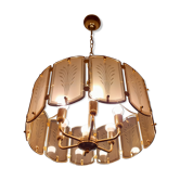 Lustre métal doré et verre
