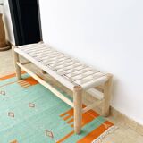 Boho woven rope bench