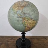 Old terrestrial globe Girard Barrère & Thomas