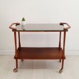Bar kart - 50s 60 - Wood and glass.