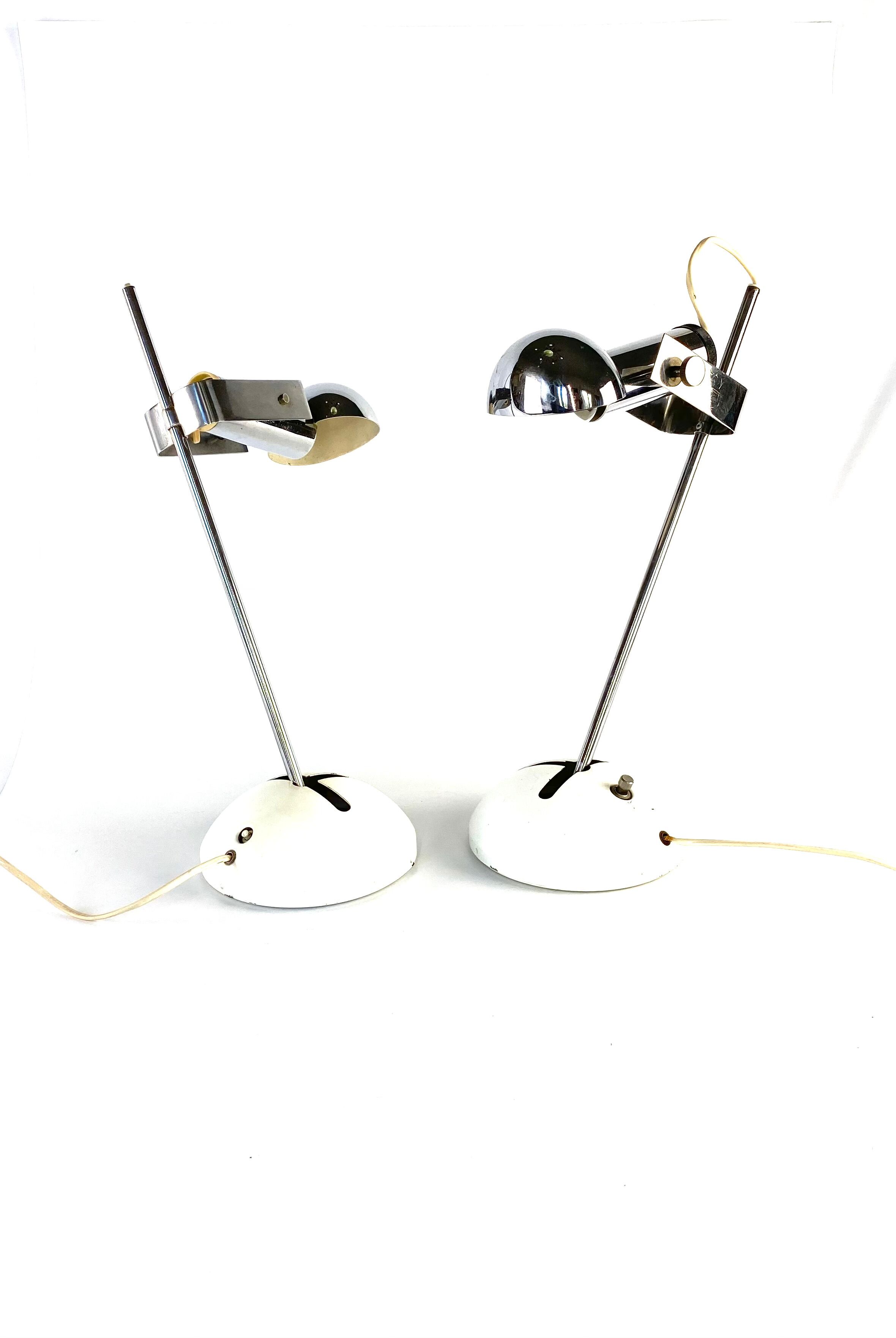 Paire de lampe de table T395 de Robert Sonneman pour Luci Milan, 1972