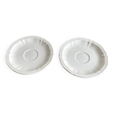 Set de 2 soucoupes Villeroy & Boch, série Manoir, porcelaine vitro blanche vintage