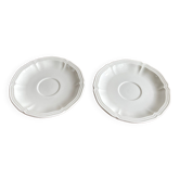 Set de 2 soucoupes Villeroy & Boch, série Manoir, porcelaine vitro blanche vintage