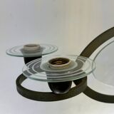 Pietro Chiesa, Art Deco chandelier in solid lacquered brass and glass. Italy 1930s