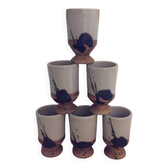 6 Dove Pottery cups