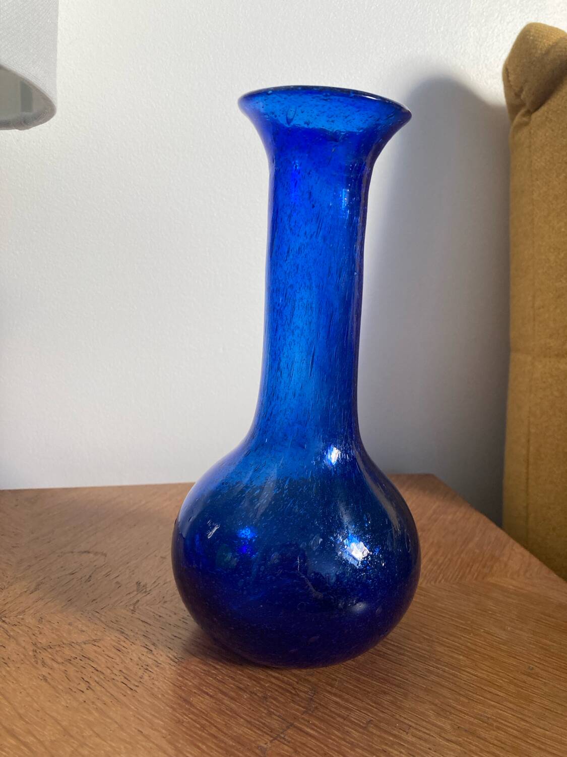 Blue blown glass vase
