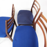 Set of three dining room chairs in teak Danish design, 1960s