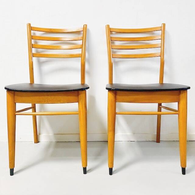 Mid-century Danish Design Dining Room Chairs set Black