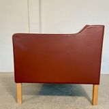 Vintage Danish mid-century Mogens Hansen 2 person cognac leather sofa