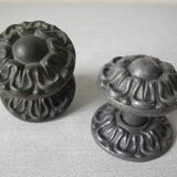 Set of 2 cast iron metal door handles 7.3 cm old door locksmith