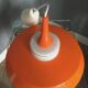 Space Age pendant lamp, orange and white, plastic, 1960s-70s