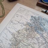 Map of the Marne, 1889. Authentic Vintage.